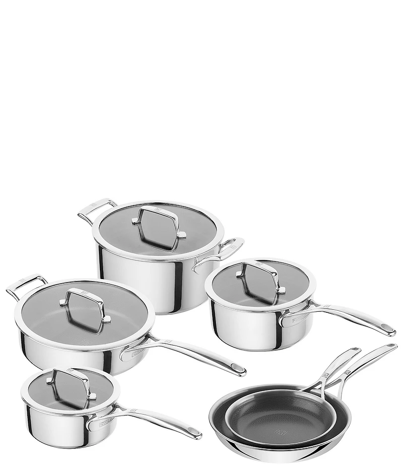 Zwilling Peak 10-pc Stainless Steel Ceramic Nonstick Dual Performance Cookware Set