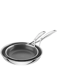Zwilling Peak Stainless Steel Ceramic Nonstick Dual Performance Fry Pan, Set of 2