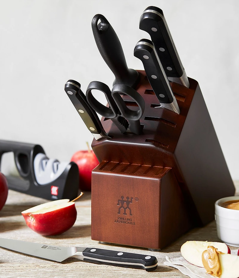 Zwilling Pro Knife Block Set with Bonus Sharpener