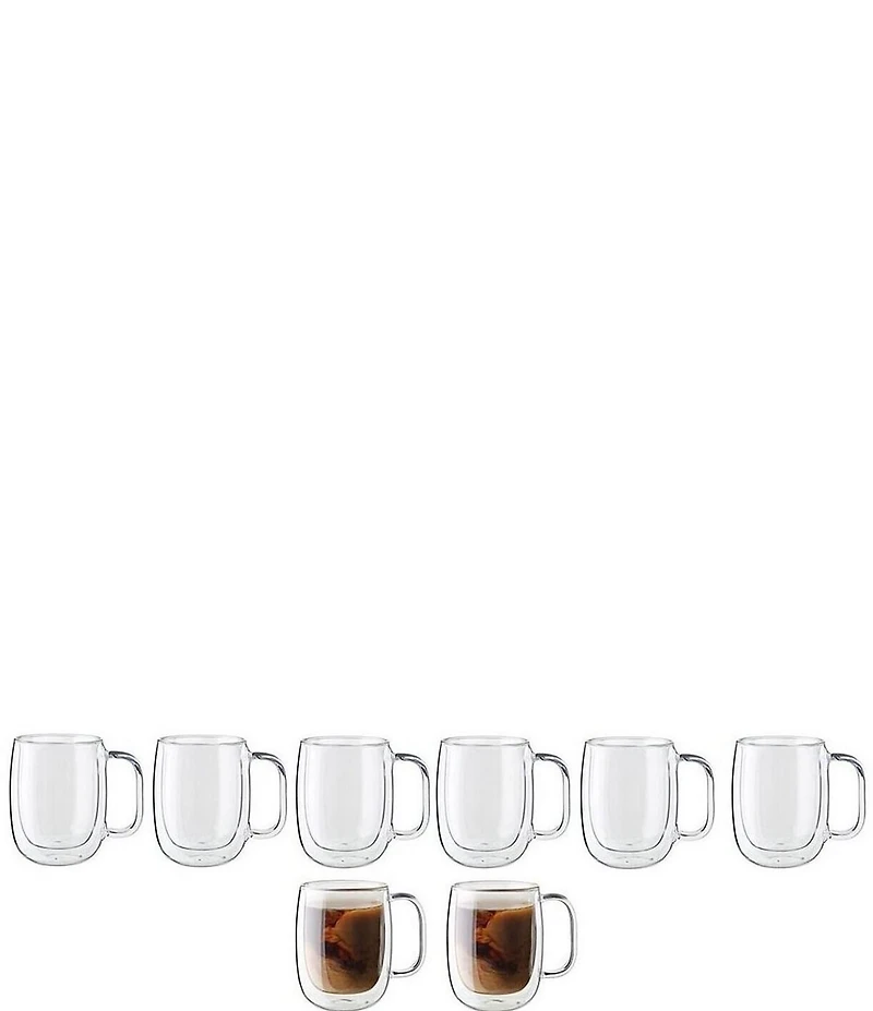 Zwilling Sorrent Double Wall Coffee Mugs, Set of 8