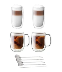 Zwilling Sorrento Double Wall Coffee Mugs and Beverage 9-Piece Set