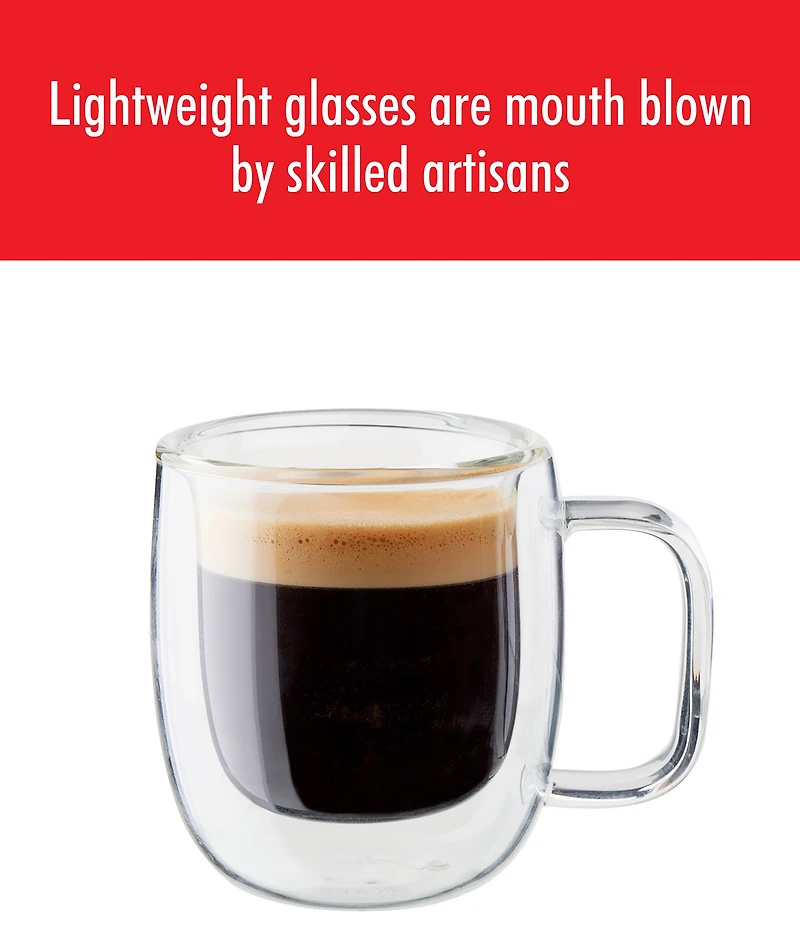 Zwilling Sorrento Plus Double Wall Espresso Glass Mug, Set of 2