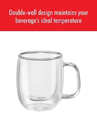 Zwilling Sorrento Plus Double Wall Espresso Glass Mug, Set of 2