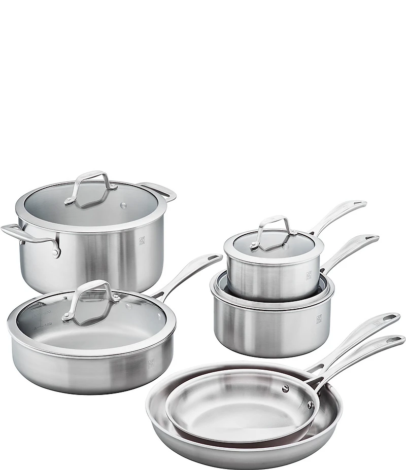 Zwilling Spirit 3-Ply 10-Piece Stainless Steel Cookware Set