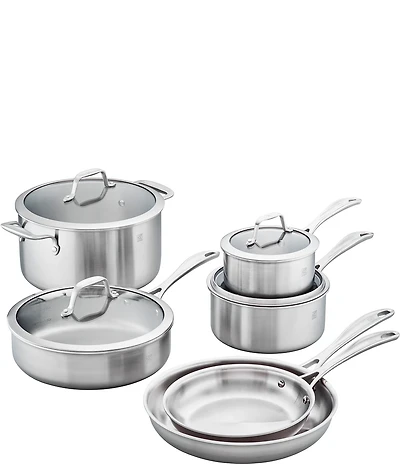 Zwilling Spirit 3-Ply 10-Piece Stainless Steel Cookware Set