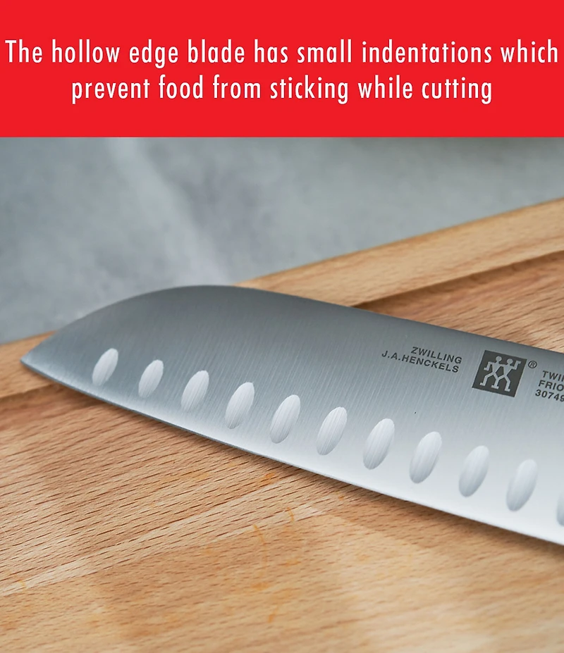 Zwilling TWIN Signature 7-inch, Hollow Edge Santoku Knife