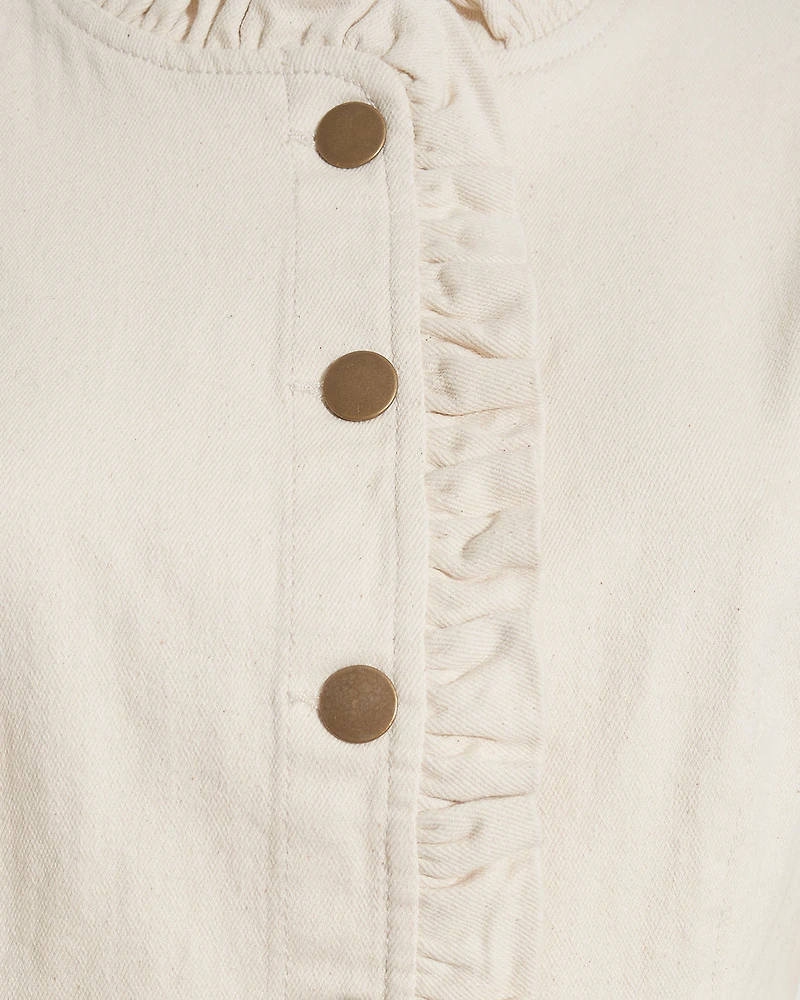 Ruffle Denim Jacket