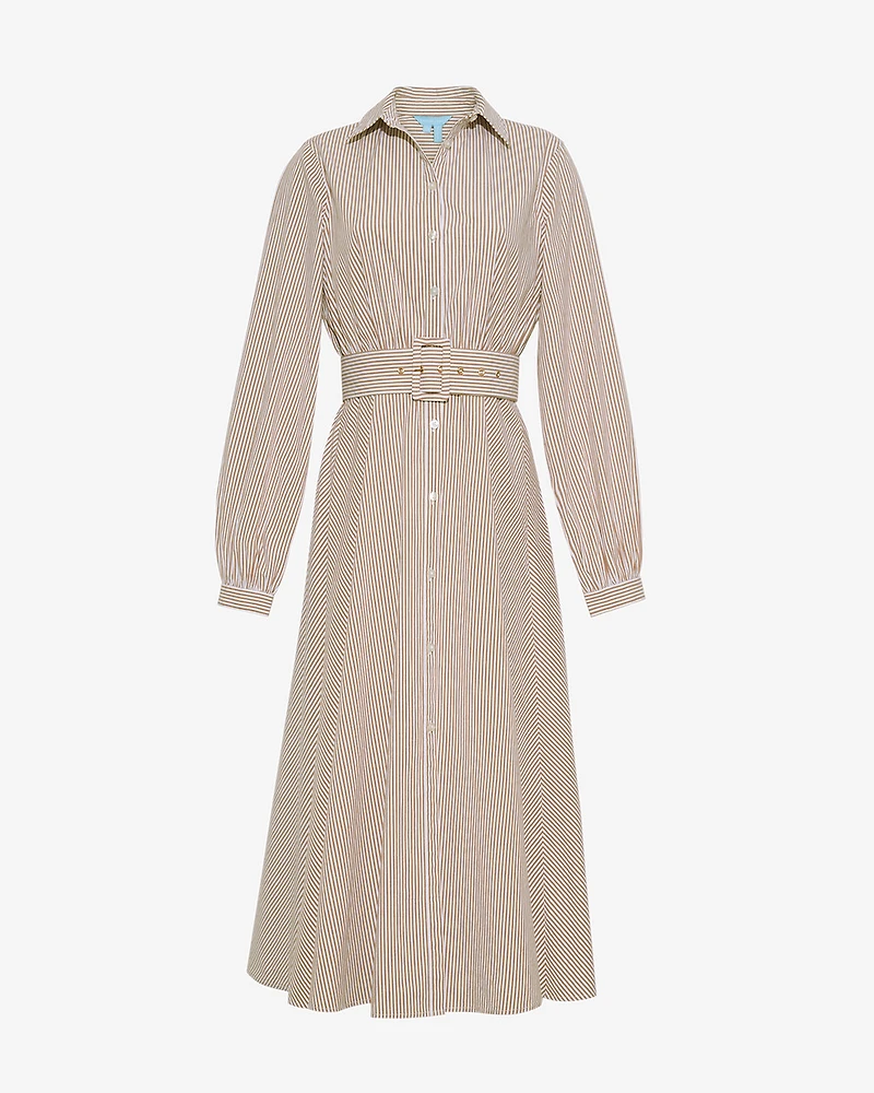 Eliza Midi Shirtdress Rust Stripe