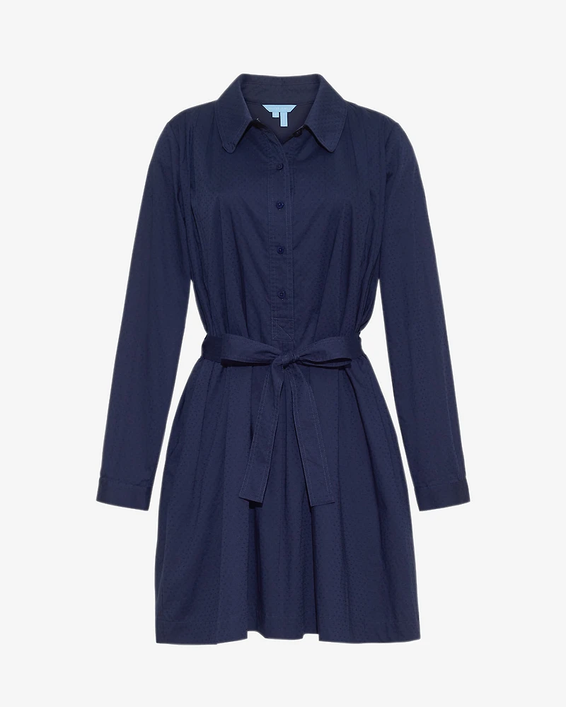 Ellie Pleated Shirtdress Cotton Dobby