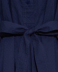 Ellie Pleated Shirtdress Cotton Dobby