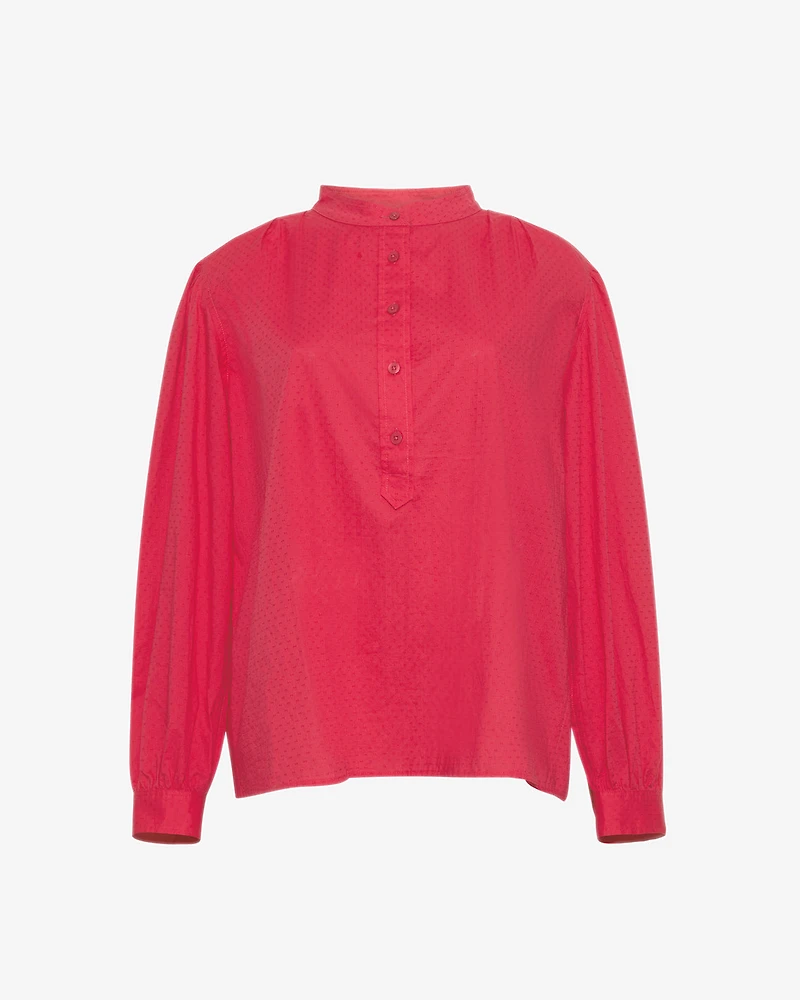 Pleated Button Down Cotton Dobby Love Potion