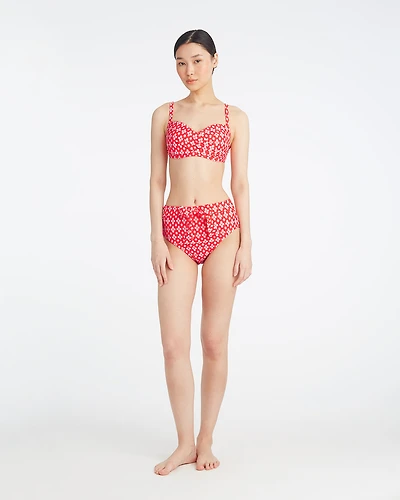 Red Geo Bikini Top