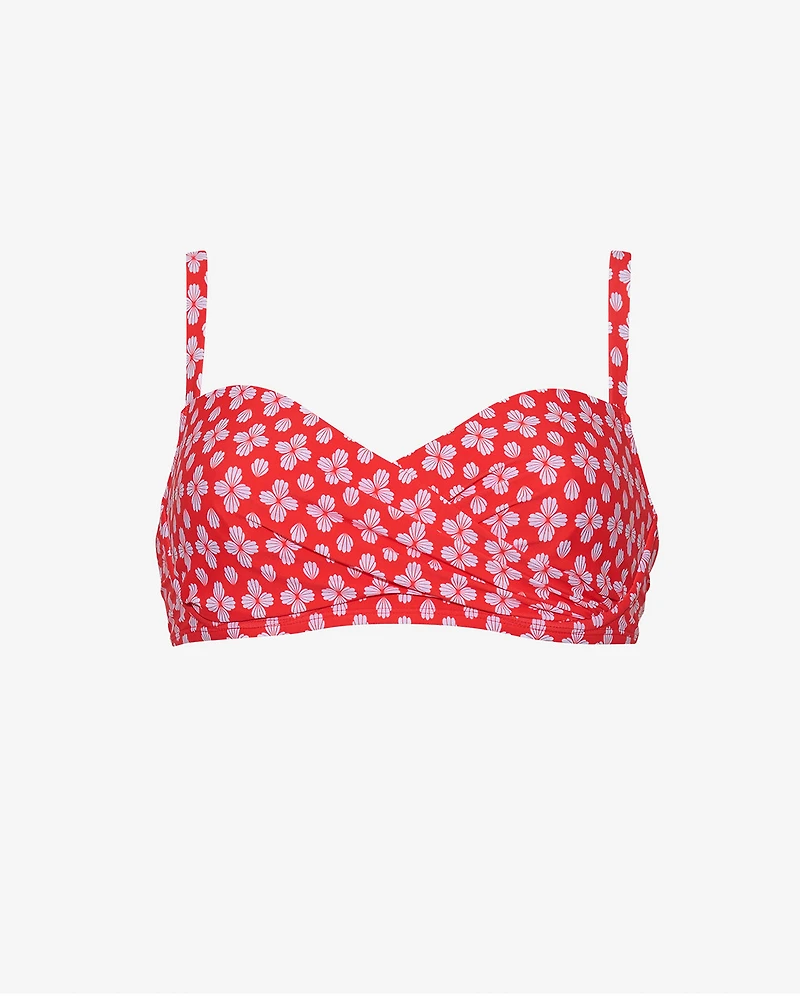 Red Geo Bikini Top