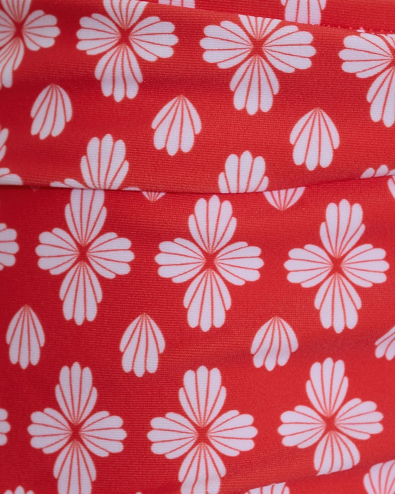 Red Geo Bikini Top