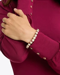 Pearl Gem Stripe Stetch Bracelet