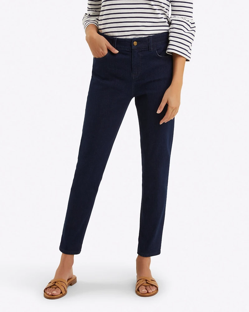 Mid-Rise Slim Jeans Dark Wash