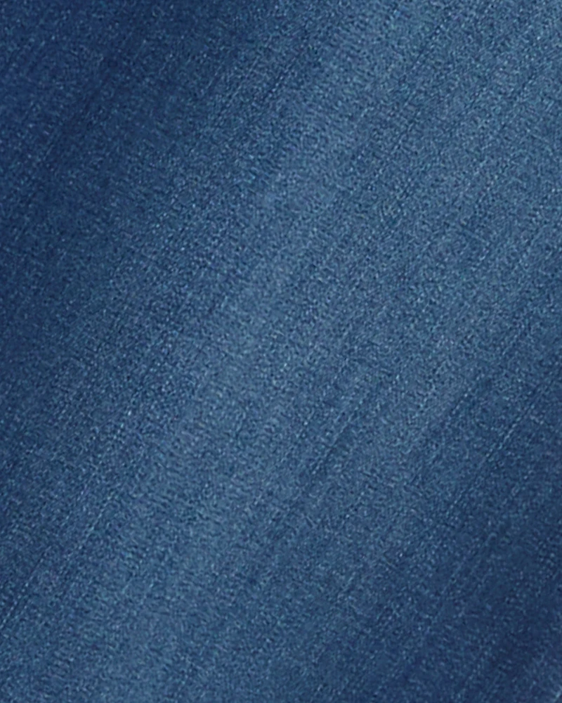 Button Front Denim Skirt