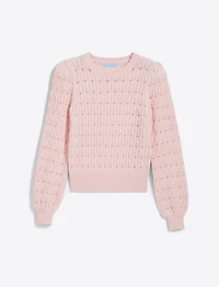Puff Sleeve Sweater Pointelle