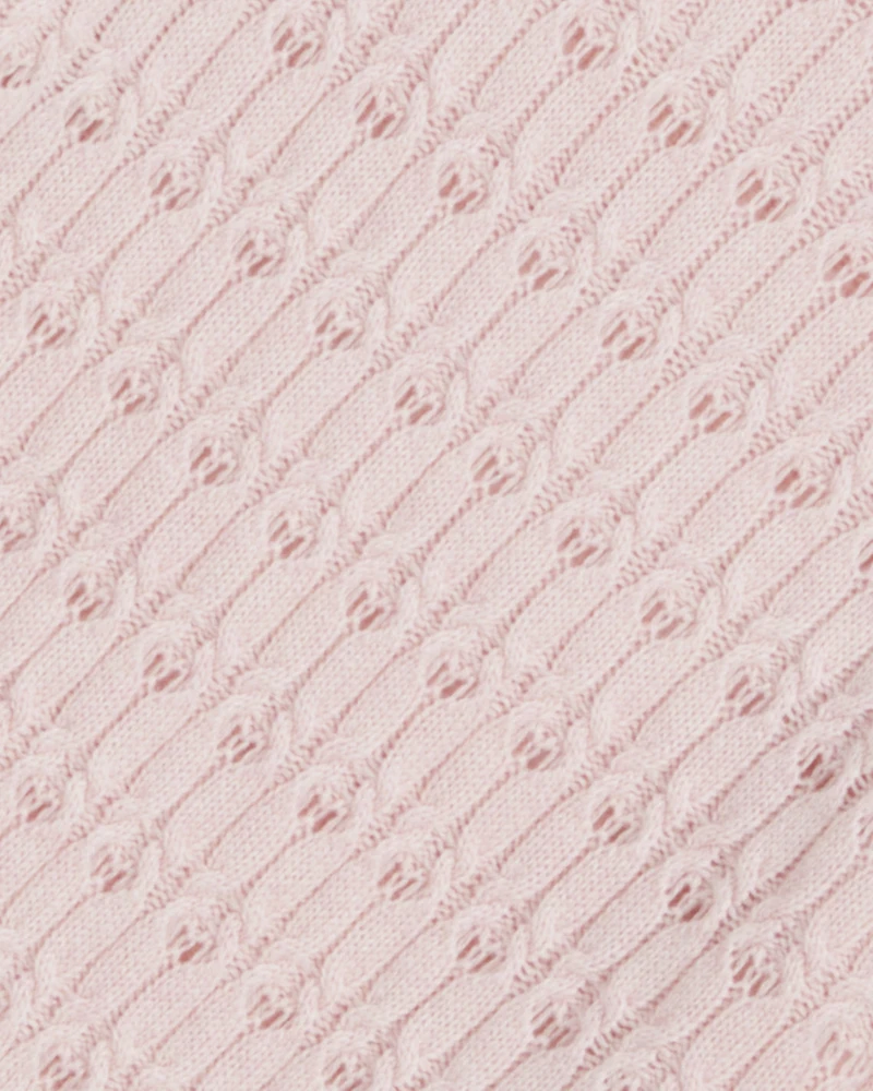 Puff Sleeve Sweater Pointelle
