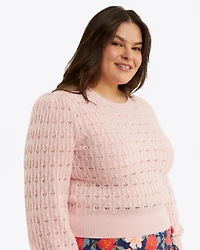 Puff Sleeve Sweater Pointelle