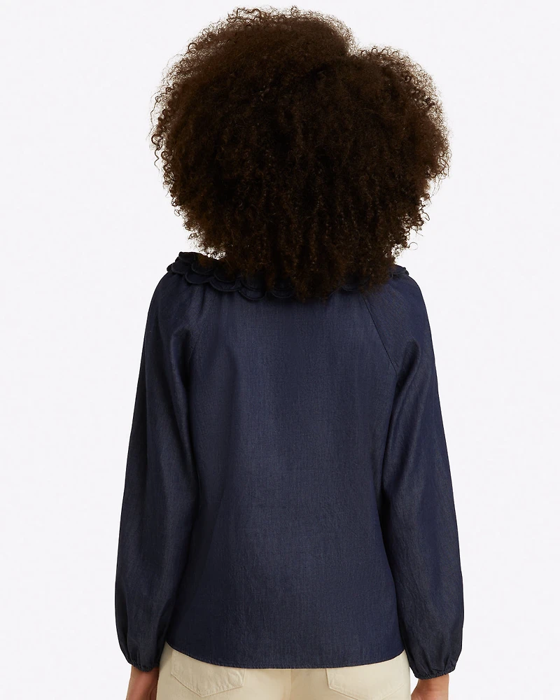Reyna Long-Sleeve Top Chambray