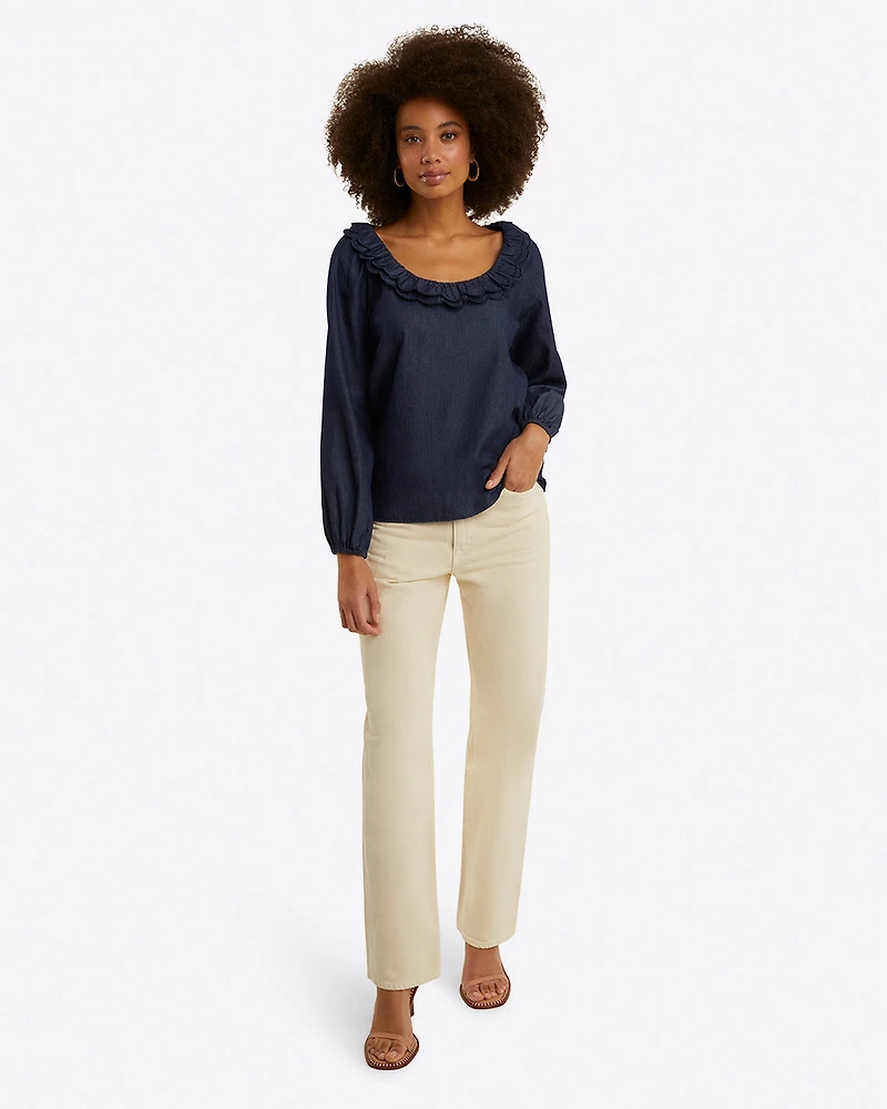 Reyna Long-Sleeve Top Chambray