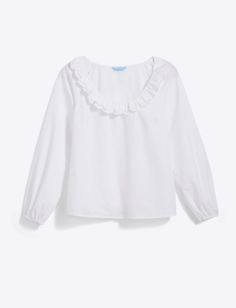 Reyna Long-Sleeve Top Textured Shirting Stripe
