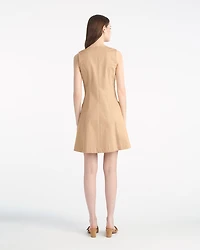 Sienna Sleeveless V-Neck Mini Dress Croissant
