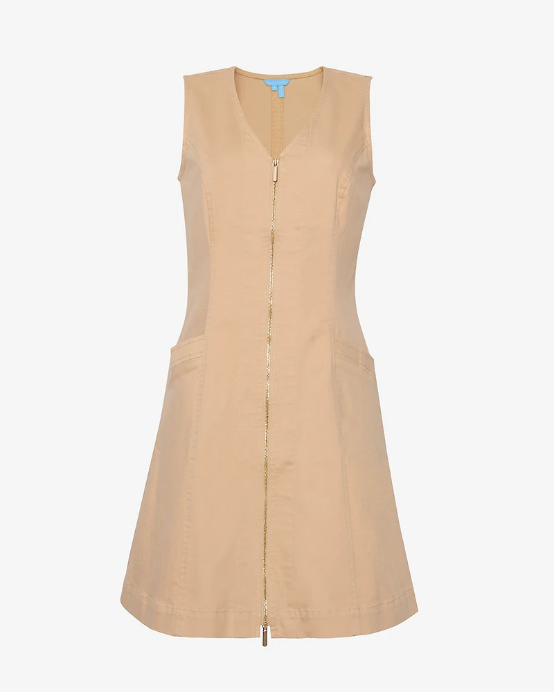Sienna Sleeveless V-Neck Mini Dress Croissant