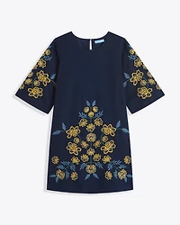 Mallory Embroidered Bell Sleeve Mini Dress