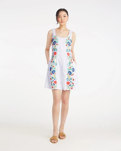 Primrose Mini Dress with Floral Embroidery