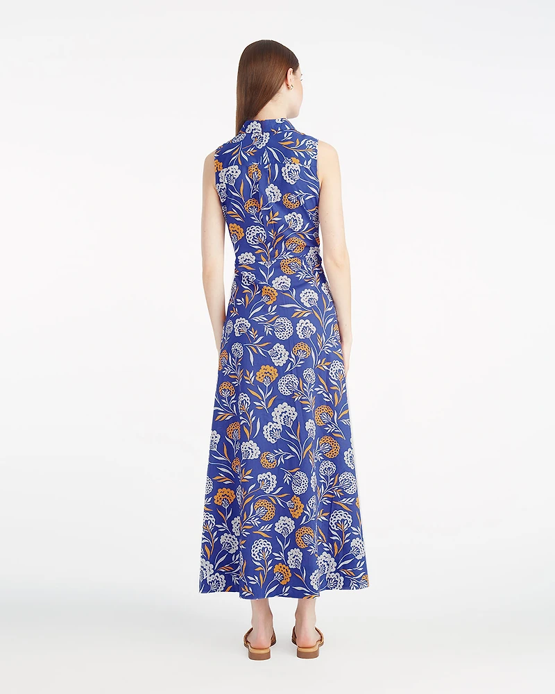 Evangeline Midi Shirtdress Abstract Dahlia