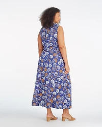 Evangeline Midi Shirtdress Abstract Dahlia