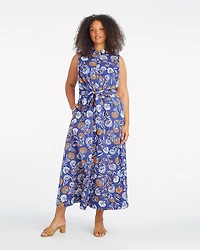 Evangeline Midi Shirtdress Abstract Dahlia