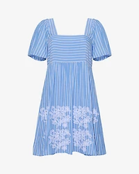 Dottie Babydoll Dress with Floral Embroidery