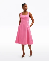 Genevieve Square Neck Sleeveless Midi Dress