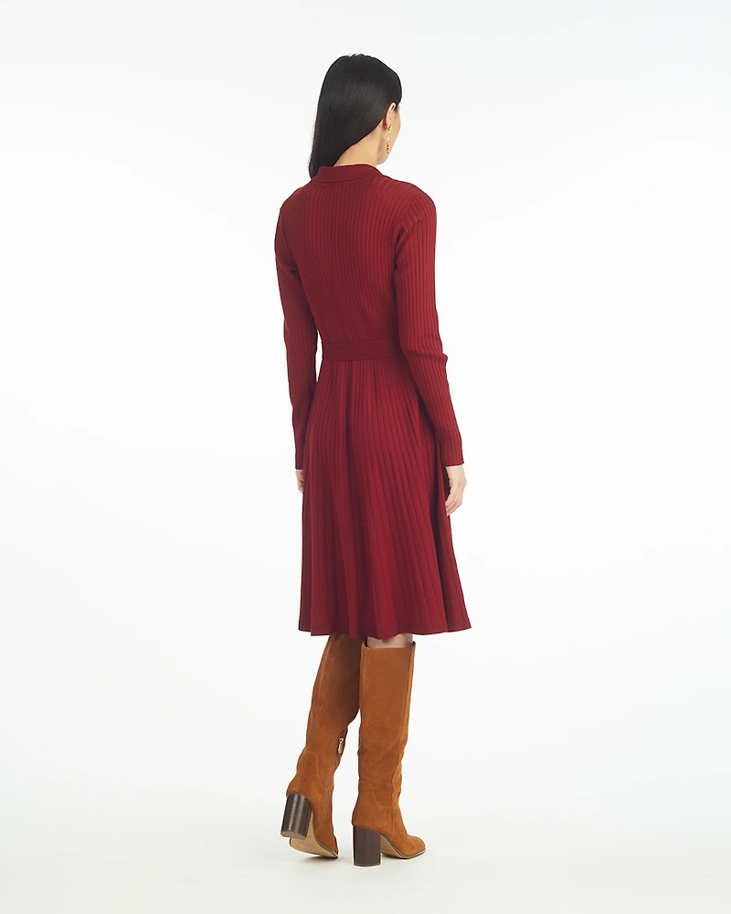 Monroe Knit Midi Dress Burgundy