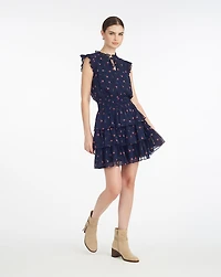 Alana Tiered Dress Ditsy Autumn Flowers