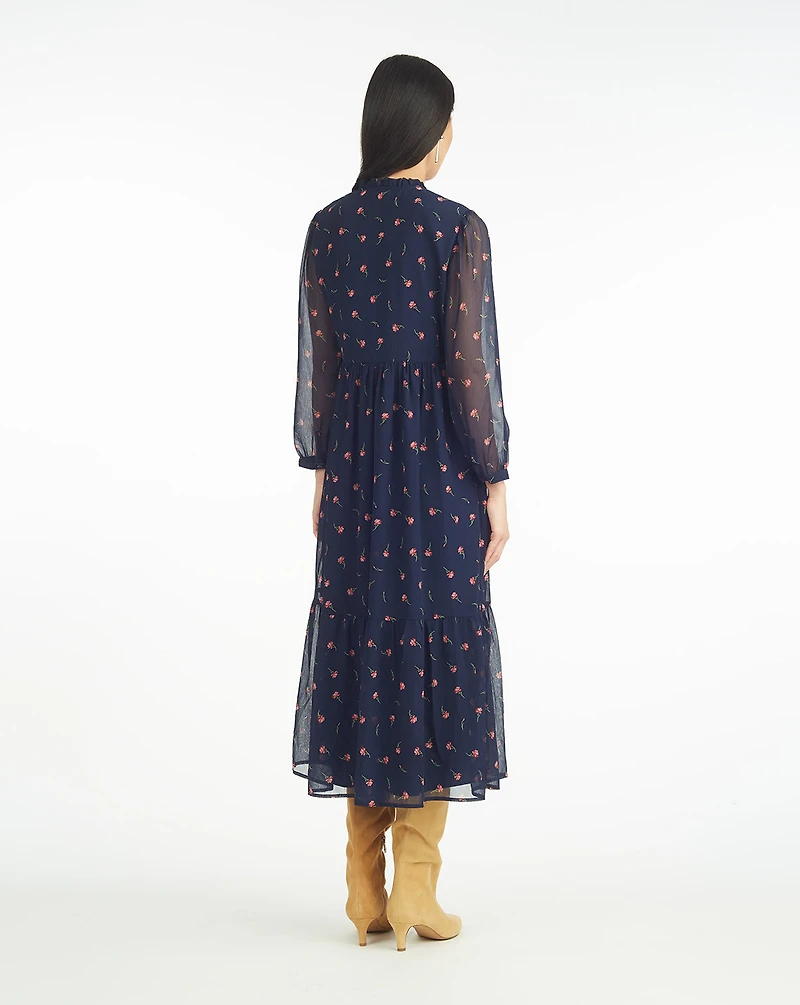 Katie Midi Dress Ditsy Autumn Flowers