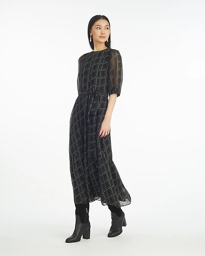 Sophie Tie Waist Midi Dress Dainty Check