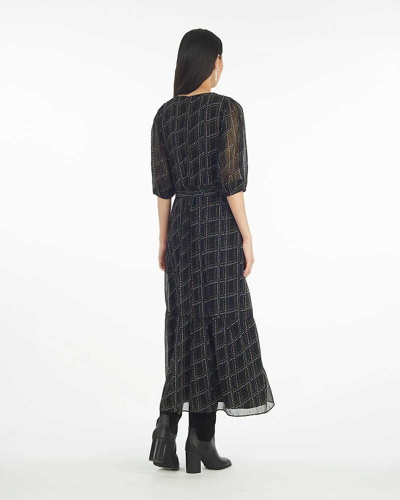 Sophie Tie Waist Midi Dress Dainty Check