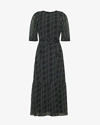 Sophie Tie Waist Midi Dress Dainty Check