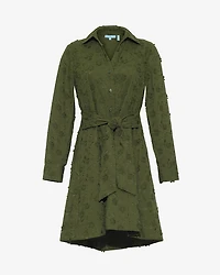 Layla Shirtdress Olive Embroidered Floral