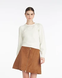 Scalloped Crewneck Sweater