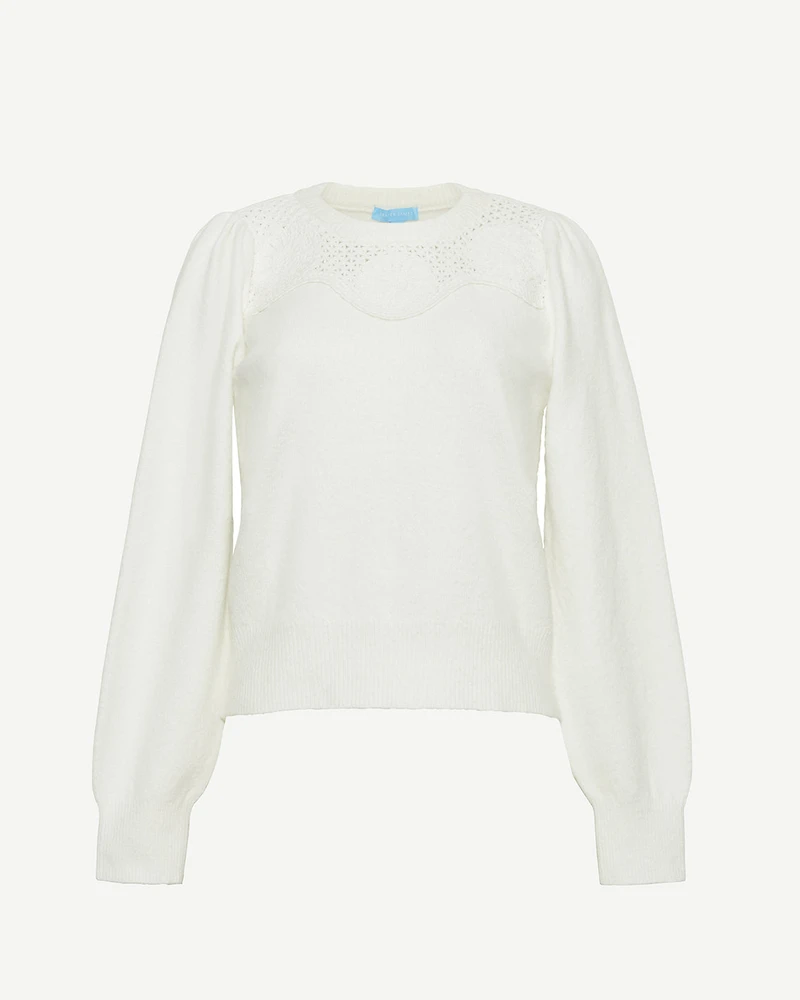 Scalloped Crewneck Sweater