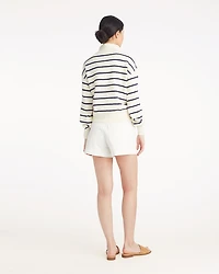 Striped Quarter Zip Sweater Mariner Stripe
