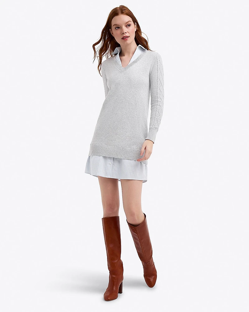 Collared Combo Sweaterdress
