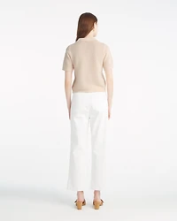 Sweater Polo with Scalloped Collar