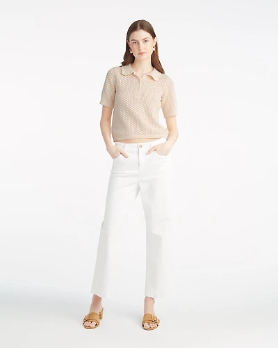 Sweater Polo with Scalloped Collar