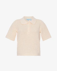 Sweater Polo with Scalloped Collar